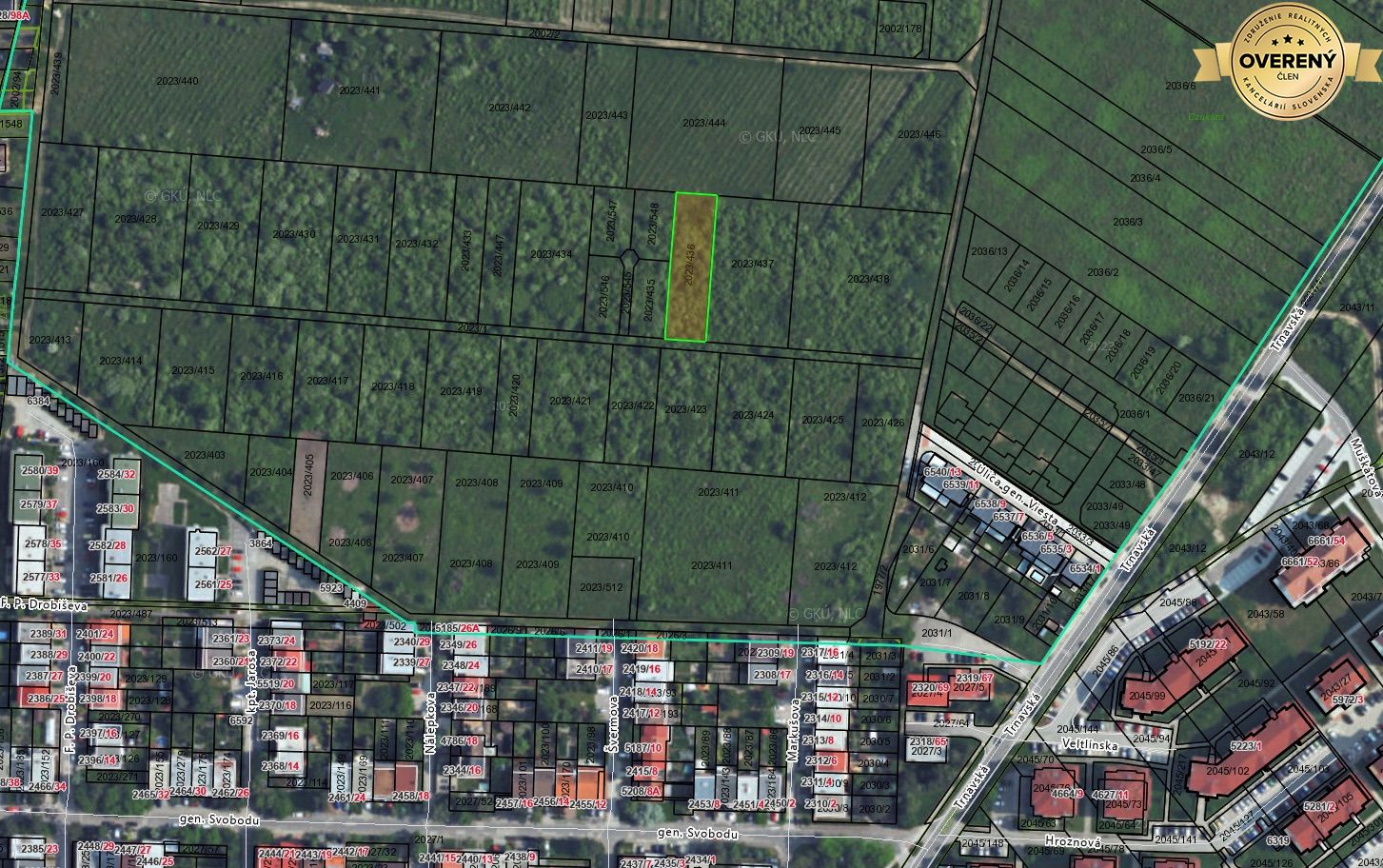 pozemok na predaj v Pezinku_katastrálna mapa